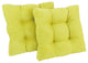 19" Squared Microsuede Tufted Dining Chair Cushion, Set of 2, Mojito Lime