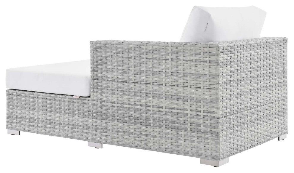 Lounge Sectional Sofa Chair Set, Rattan, Wicker, Gray White, Outdoor