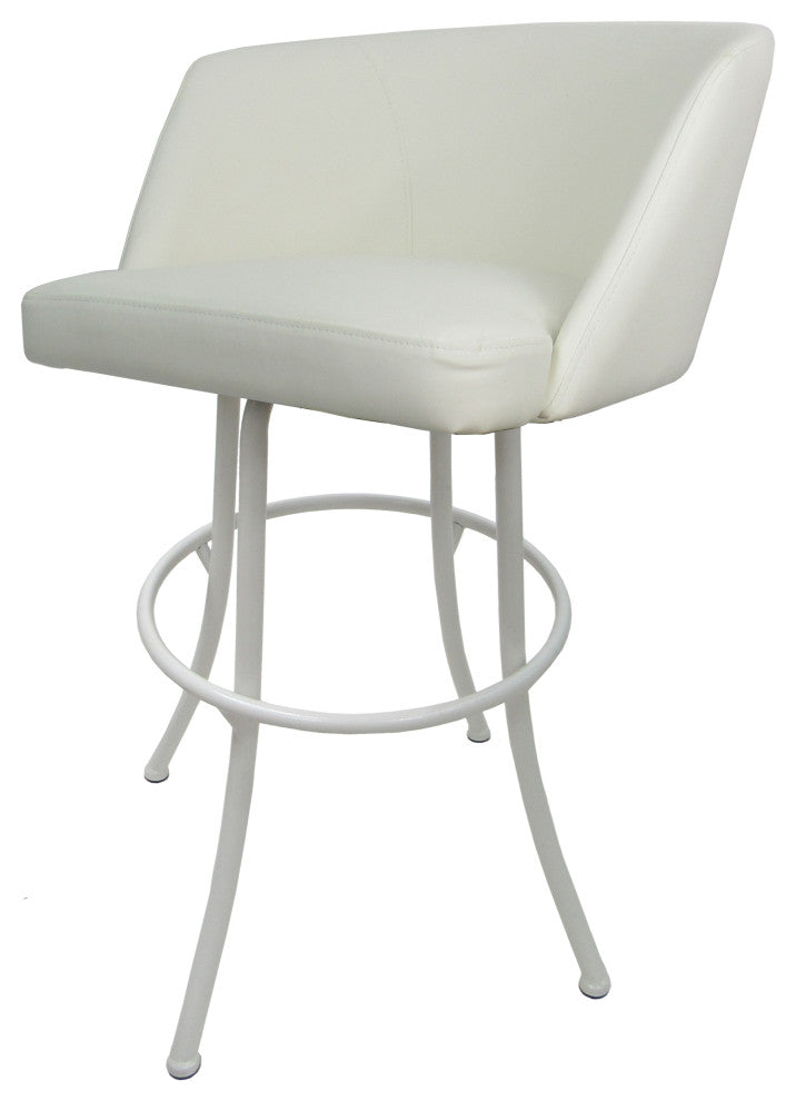Swivel Counter Metal Pub Set - Joey Stools 26" or 30", Snow White - White, 30", Crackle