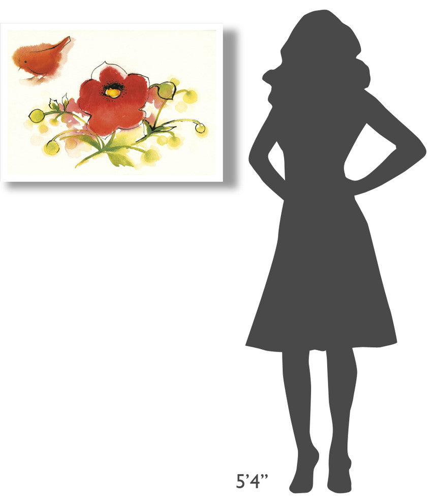 "Flores Rojas III" Digital Paper Print by Shirley Novak, 32"x22"