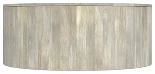 Millbury Solid Mango Wood Drum Coffee Table, White Wash