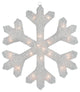 19.5" Lighted Silver Tinsel Snowflake Christmas Yard Art Or Window Decoration
