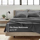 Bare Home 7-Piece Microfiber Sheet Set, Gray, Split King