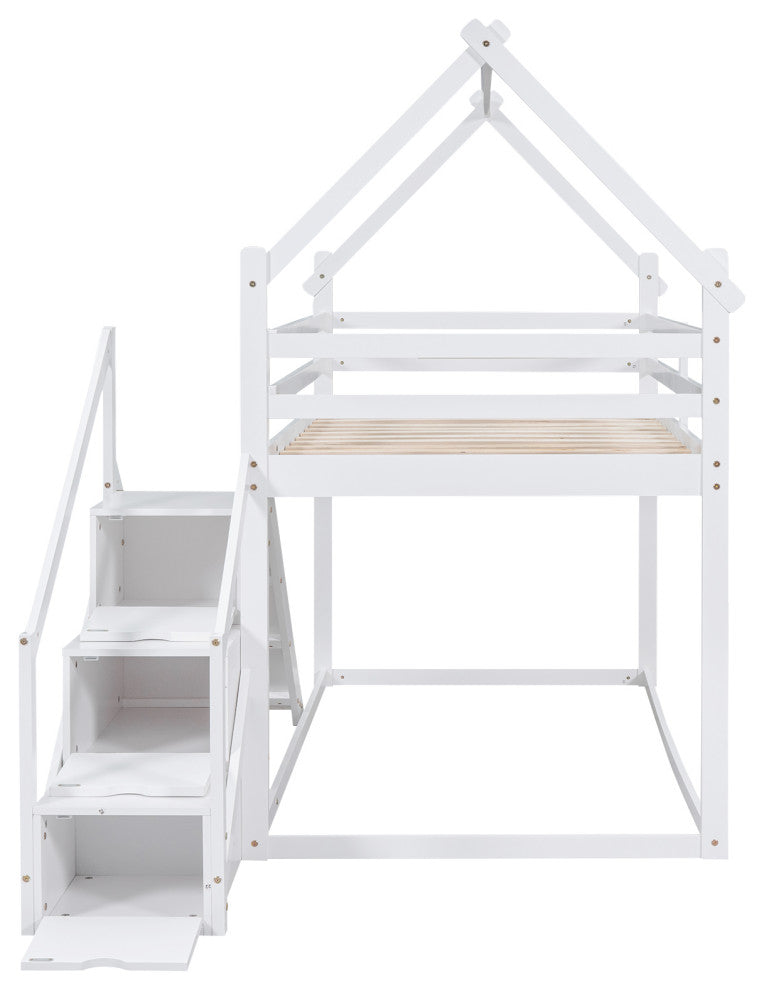 Gewnee Twin over Twin House Loft or Bunk Bed