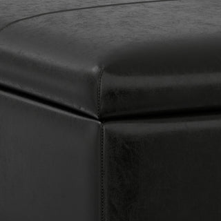 Gabbie Square Coffee Table Storage Ottoman, Midnight Black
