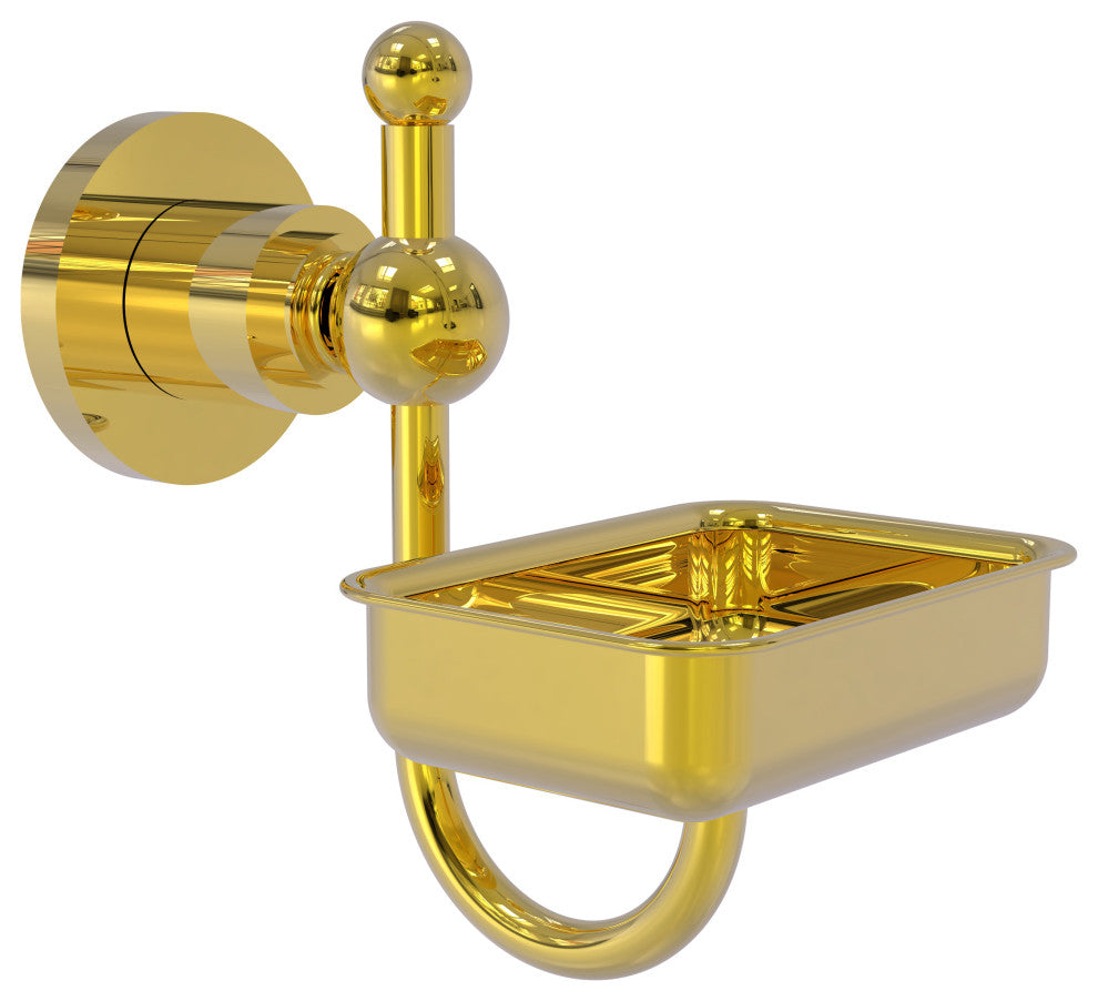 Astor Place Wall Mounted Soap Dish, Polished Brass
