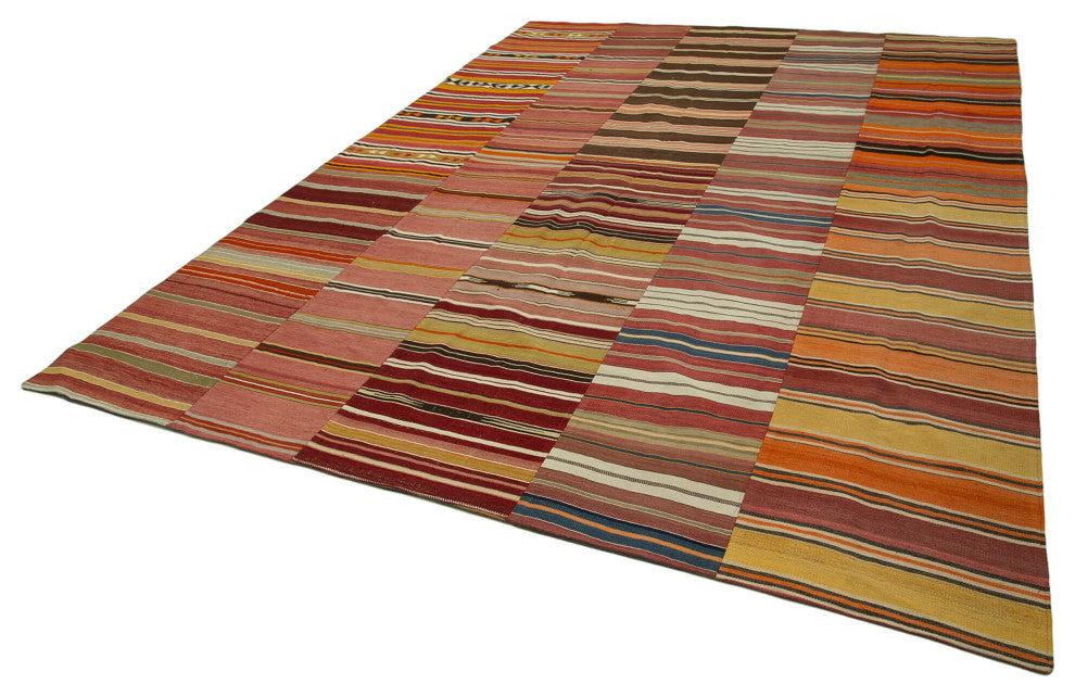 Rug N Carpet - Handmade Oriental 9' 5'' x 12' 10'' Tribal Patchwork Kilim Rug