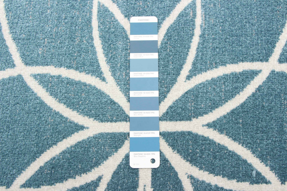 Aqua Terali Area Rug, Turquoise, 6'x9'