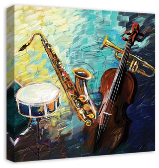 Painted Jazz Band 20"x20" Print on Canvas
