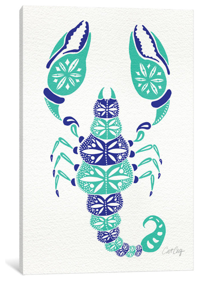 "Blue Turquoise Scorpion Artprint" by Cat Coquillette, 18x12x1.5, 1-Piece