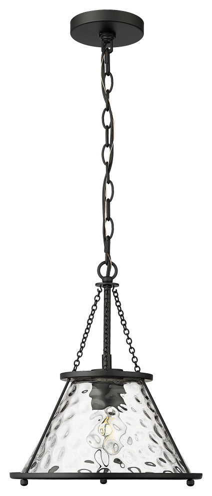 1 Light 12.5" Matte Black Pendant