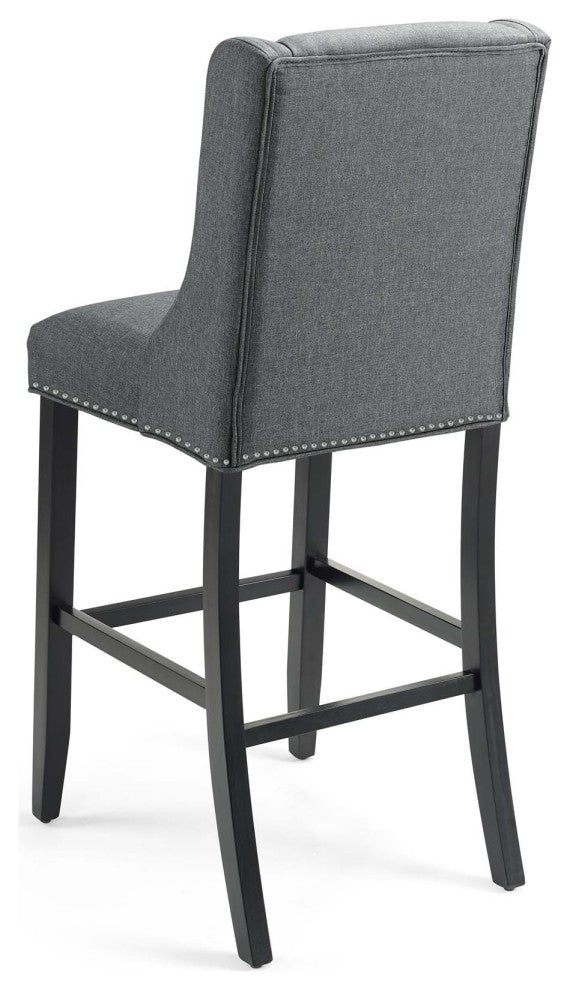 Bar Stool Chair Barstool, Fabric, Wood, Gray, Modern, Bar Pub Restaurant