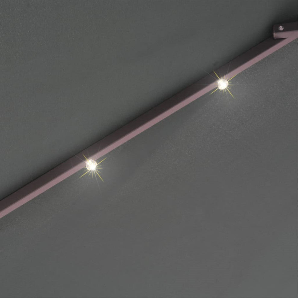 Vidaxl Hanging Parasol With Led Lighting 118.1" Green Metal Pole