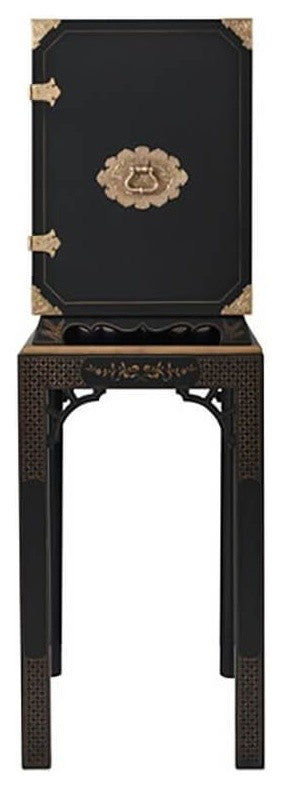 Hand Painted Peacock Bar Cabinet