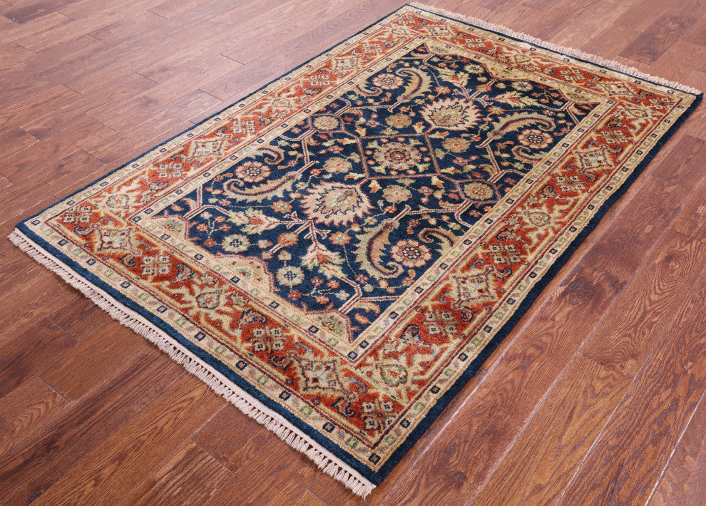 Heriz Serapi Handmade Wool Rug 4' 0" X 6' 0" - Q16017