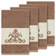 Scarlet 4-Piece Embellished Hand Towel Set, Latte