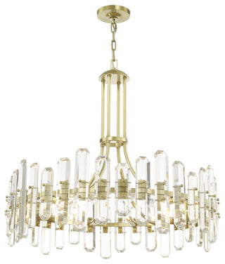 Crystorama BOL-8889-AG, 12-Light Chandelier, Aged Brass