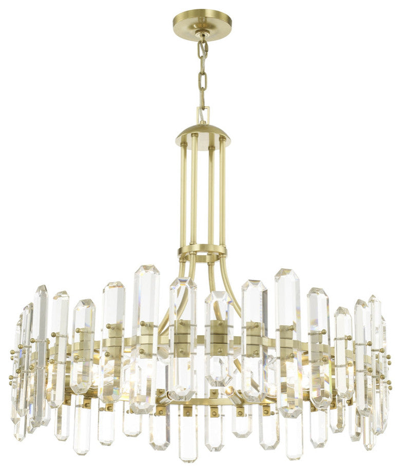 Crystorama BOL-8889-AG, 12-Light Chandelier, Aged Brass