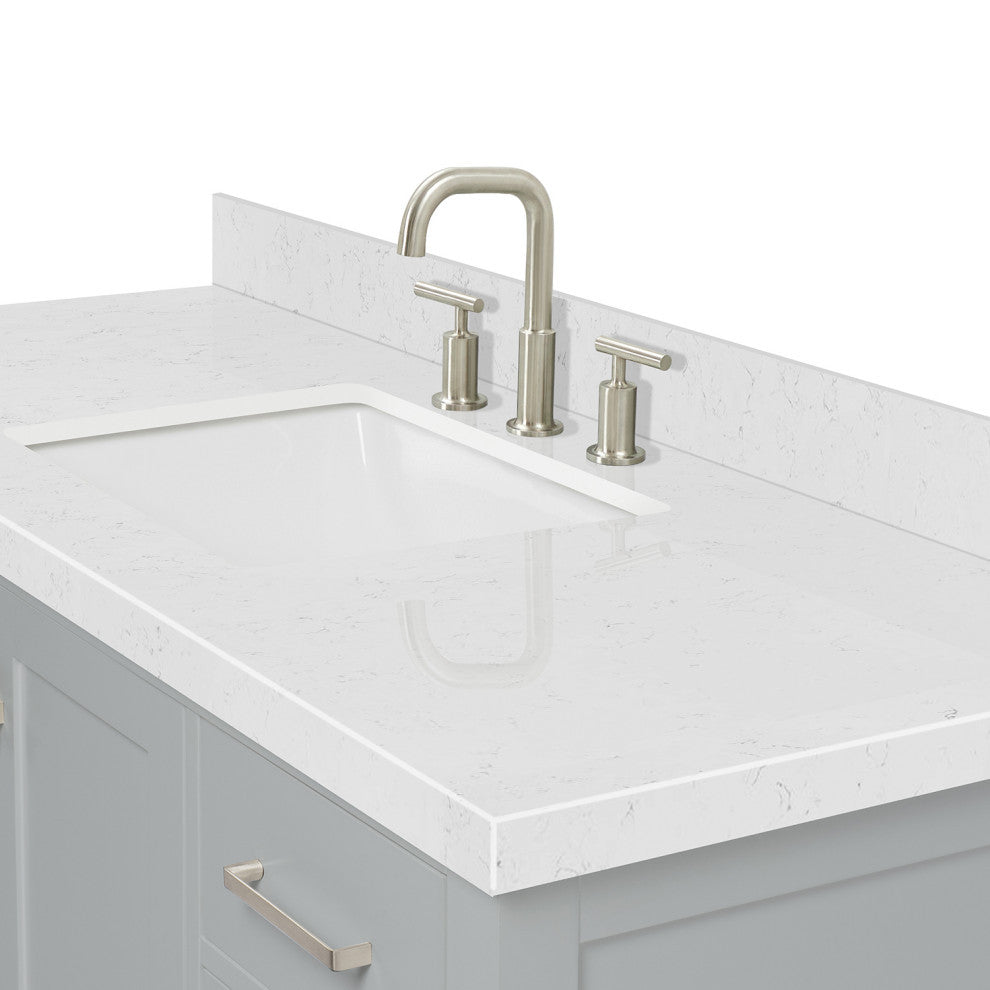 Ariel Cambridge 54" Single Rectangle Sink Vanity, Carrara Quartz