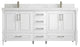 Aberdeen 72 Double Sink Bath Vanity in White 2" Calacatta Nuvo