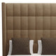Nativa Interiors Aylet Box Tufted Bed, Brown, Queen, High Headboard