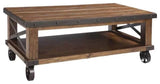 Taos 50" Wide Coffee Table, Canyon Brown, With Casters