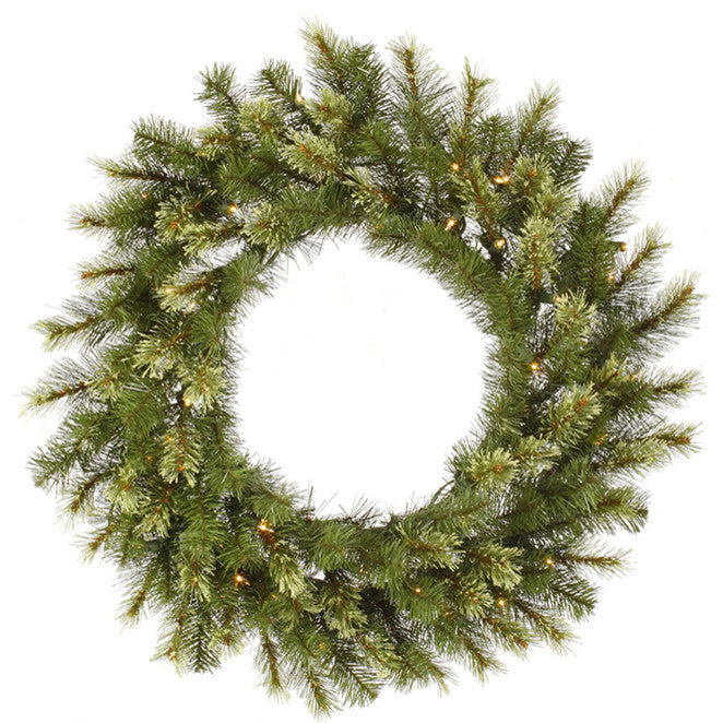 Pre-Lit Jack Pine Artificial Christmas Wreath, Clear Lights, 36"