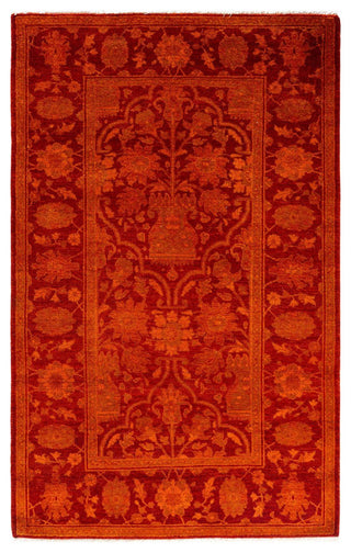 Overdyed, One-of-a-Kind Hand-Knotted Area Rug Orange, 3'1"x5'0"