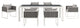 White Gray Stance 7 Piece Outdoor Patio Aluminum Dining Set
