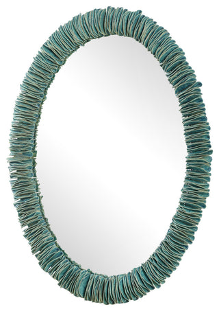 Uttermost Bonaire Teal Blue Oval Mirror
