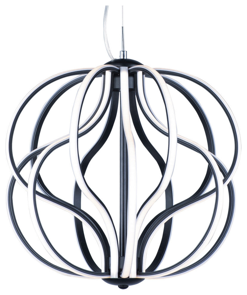 ET2 E21174 Aura 17"W LED Abstract Globe Chandelier - Black