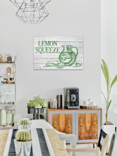 "Lemon Squeeze II" Painting Print on White Wood, 24"x16"
