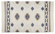 Stone And Blue Printed Off-White Hand-Loomed Shag Rug 4x6 ft.