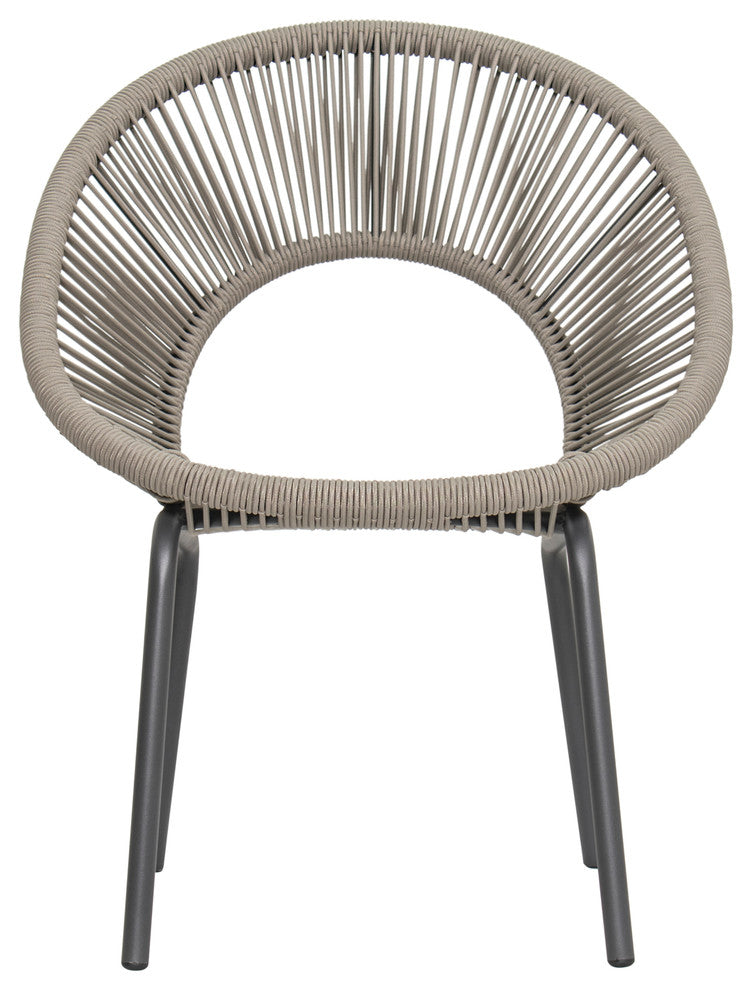 Ionian Dining Chair, Set of 2, Dark Gray Frame, Cardamom Taupe Weave