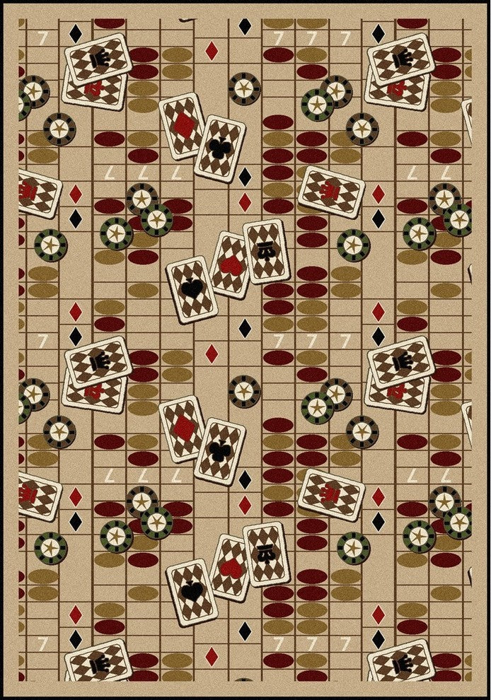 Games People Play Rug, Feeling Lucky, 5'4"x7'8", Beige