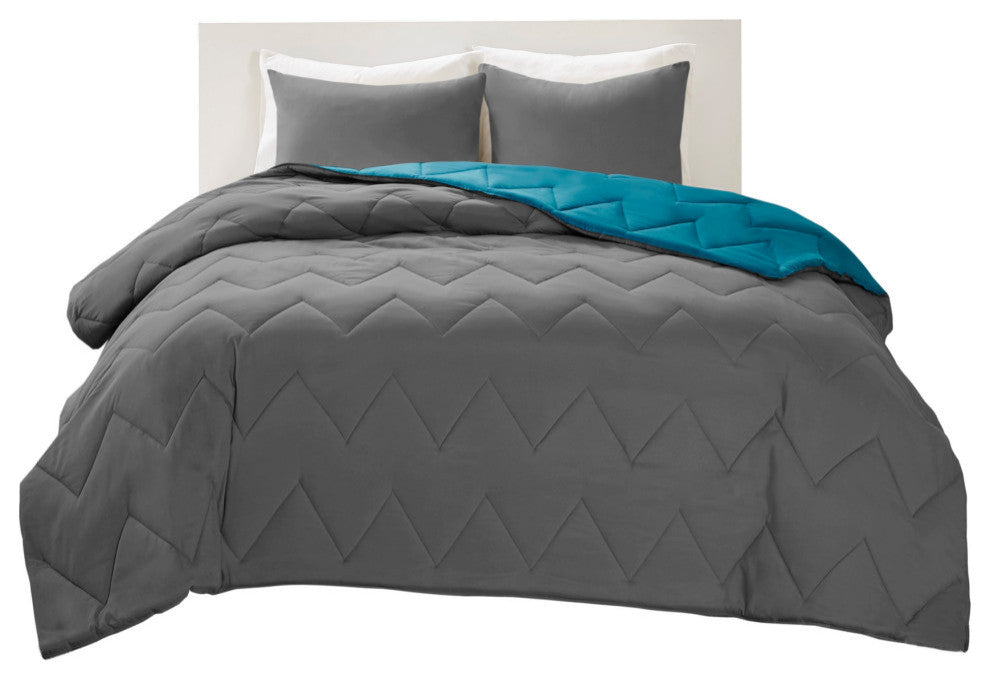 Intelligent Design Microfiber Solid Comforter Mini Set, Full/Queen