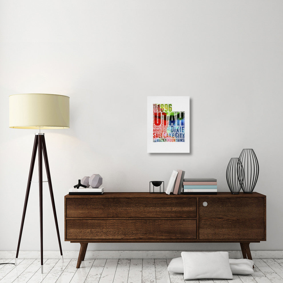 "Utah Watercolor Word Cloud" Fine Art Print