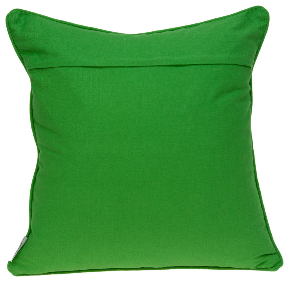 HomeRoots 20" x 0.5" x 20" Transitional Green and White Accent Pillow Cover
