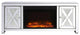 Elegant MF98904-F1 Raiden 59" LED Mirrored Tv Cabinet With Wood Fireplace