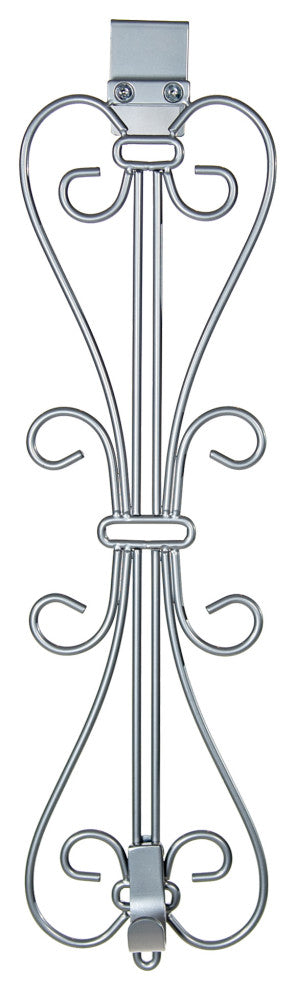 Adjustable Wreath Hanger for Door Elegant, Black, Silver