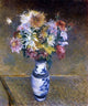 Gustave Caillebotte Chrysanthemums in a Vase Premium Canvas Print