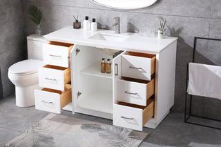 54" SIngle Bathroom Vanity, White
