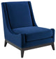 Navy Confident Accent Upholstered Performance Velvet Lounge Chair