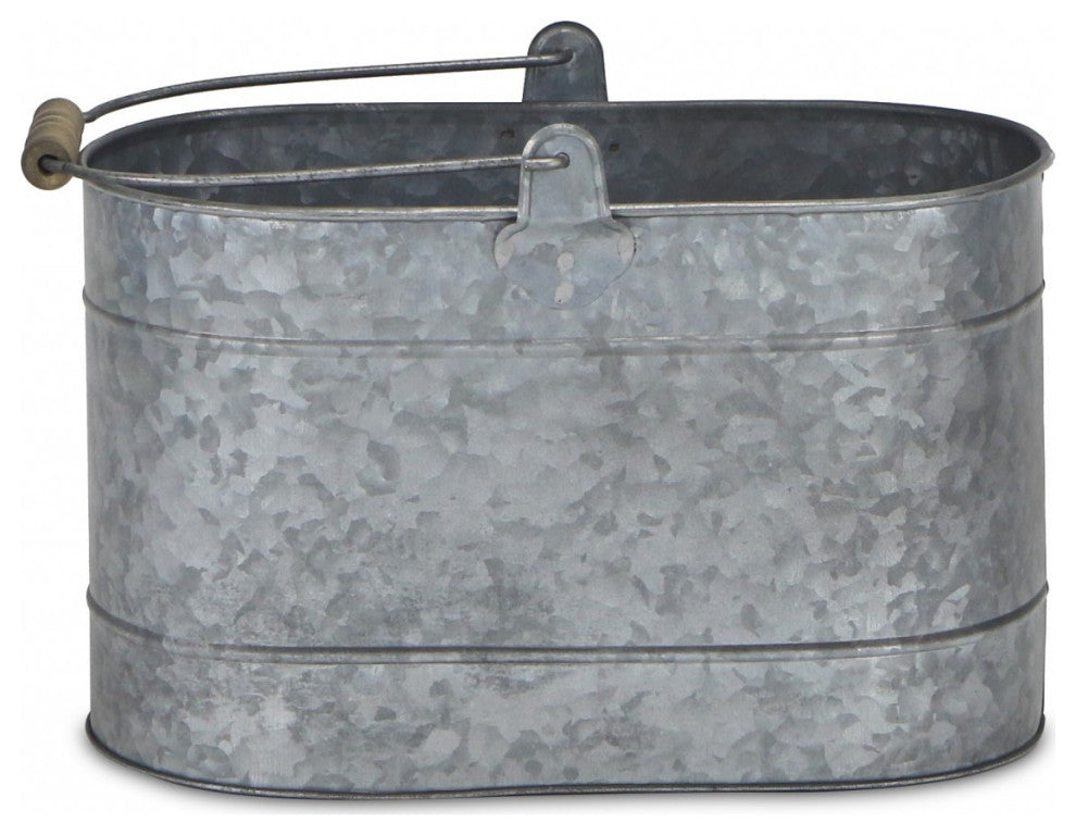 Farmhouse Galvanized Metal Bucket