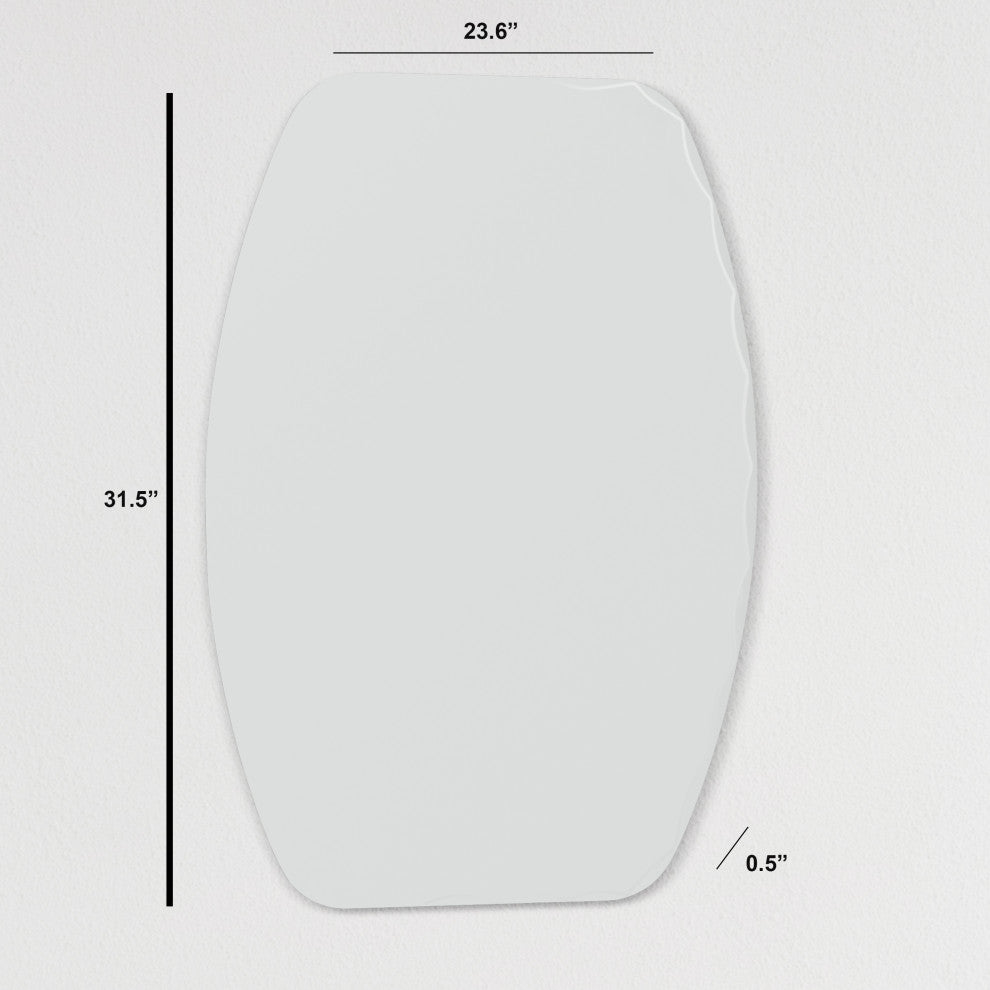 Frameless Oval Beveled Mirror