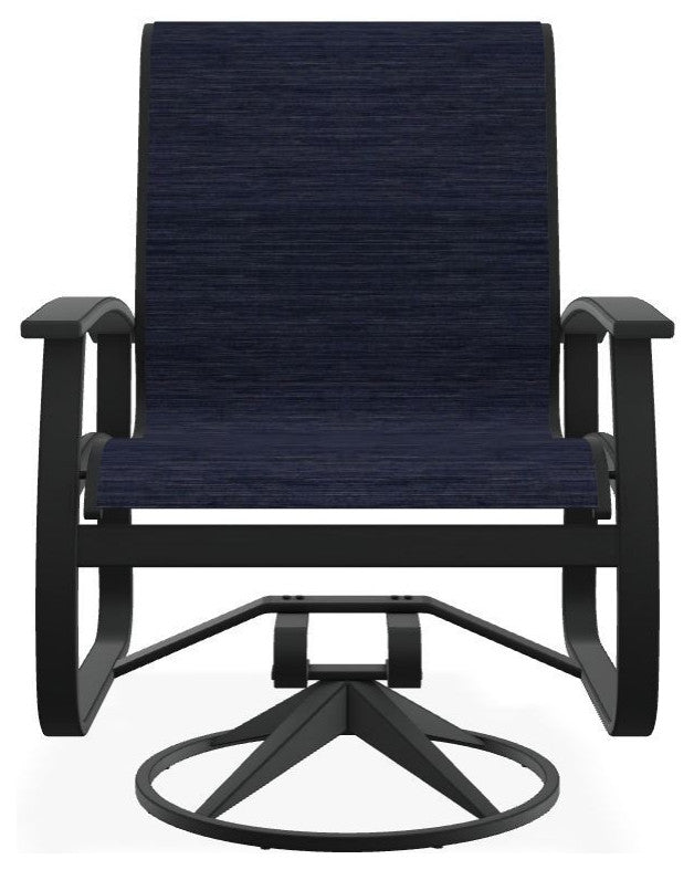 Belle Isle Sling Outdoor Swivel Rocker, Bark/Graphite