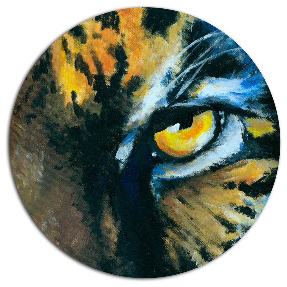 Ferocious Eye Of Tiger, Animal Round Wall Art, 36"