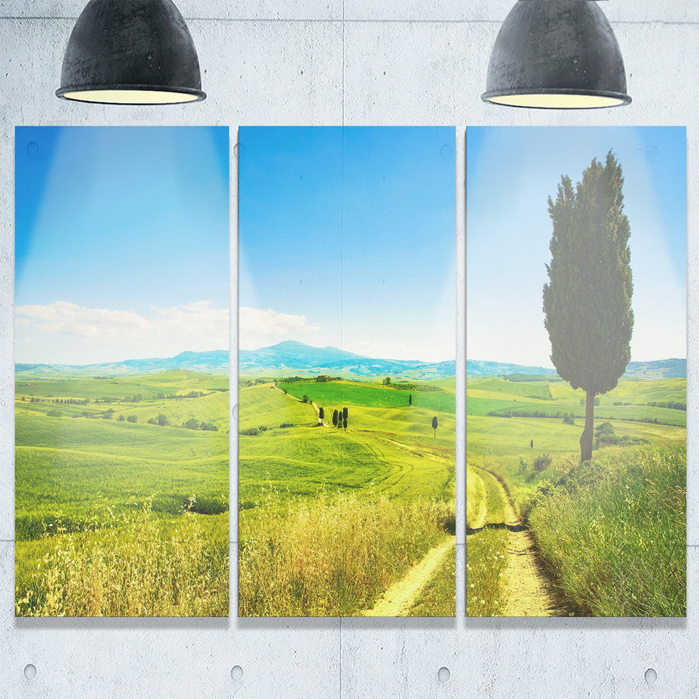 "Rural Landscape Countryside Farm" Metal Wall Art, 3 Panels, 36"x28"