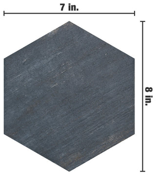 Retro Mini Hex Blue Porcelain Floor and Wall Tile