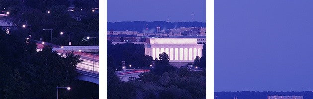 "Evening Washington DC" Canvas Art, 36"x12"x1.25"